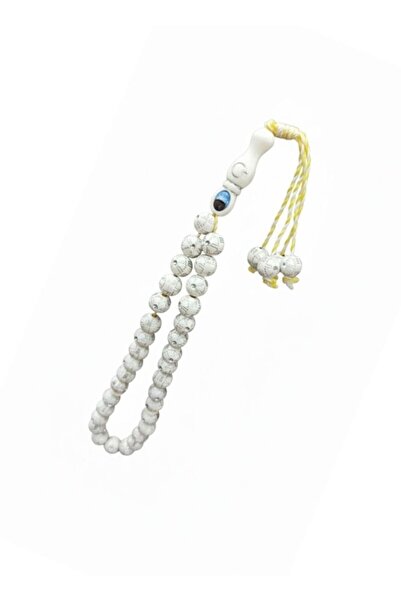 Premium مسبحة بيضاء مزينة بشرابة، مسبحة إسلامية