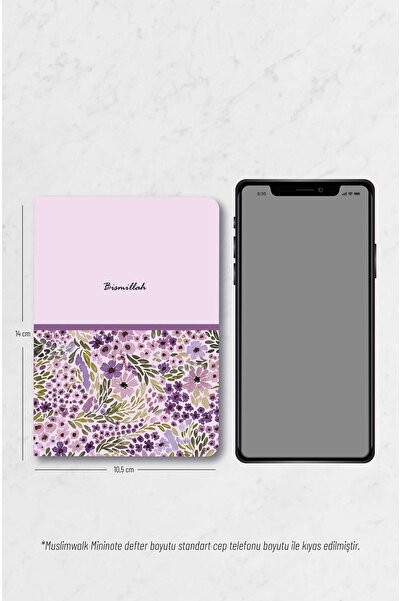 MuslimWalk Oya – Çiçek Desenli – 3’lü Mininote Defter