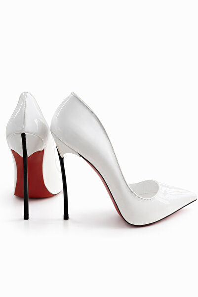 HAYYSHOES BEYAZ RUGAN ÇELİK TOPUK HAKİKİ DERİ ASTARLI ÖZEL TASARIM TOPUKLU AY...