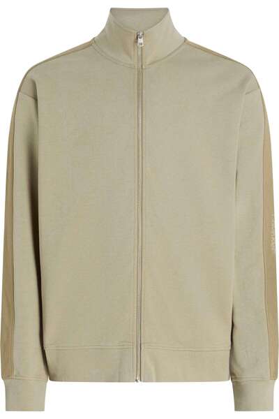 Calvin Klein LOGO TAPE ZIP THROUG, HI0 Bej Erkek Sweatshirt