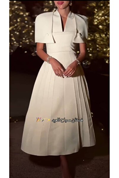 Azyaa Al-Amira Classic two-piece evening dress (short jacket + dress) - cream...