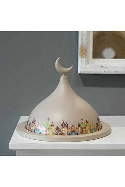 Generic طبق تقديم رمضاني بغطاء مزخرف