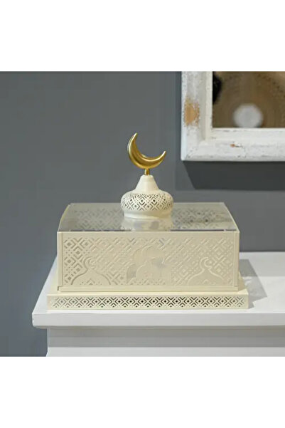 Generic Luxury Ramadan Serving Plate with Crescent Light and Elegant Islamic ...