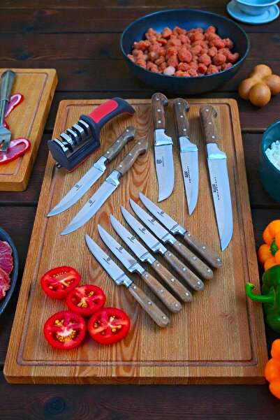 SWENCRAFT Steak Et Sebze Bıçak Mutfak Kurban Ekmek Bilezikli 12 Li Çelik Bıça...