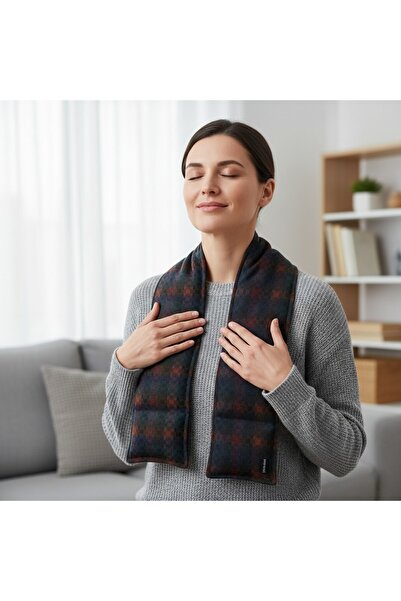 Hedea Cherry Seed Pillow Natural Hot Cold Therapy Washable Patterned Blue