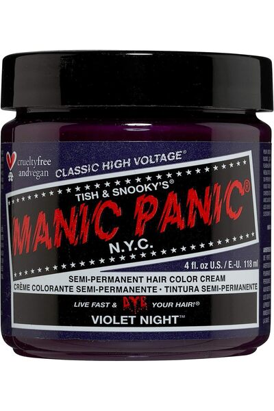 Manic Panic كريم صبغة شعر شبه دائم، لون بنفسجي ليلي، 113 غرام