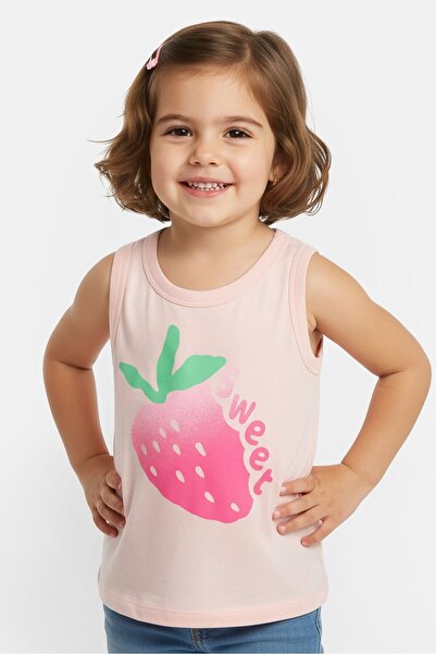 GAP Toddlers Girl Graphic Print Sleeveless Tank Top, Pink