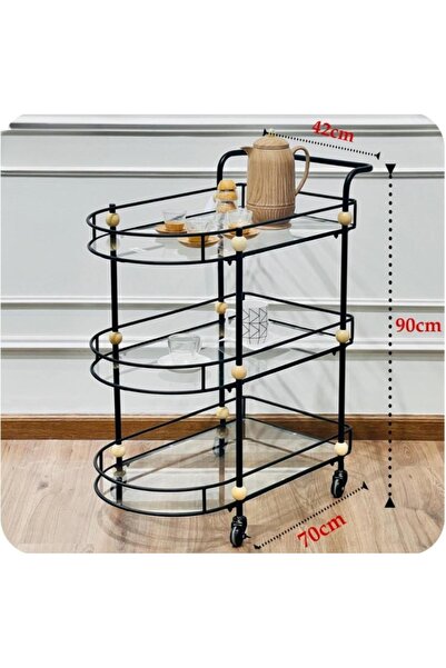 DEC39 A serving cart with a stylish and distinctive design