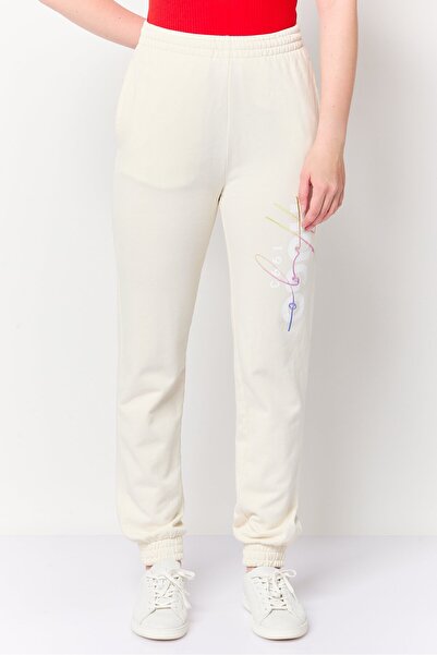 Hugo Boss Women Regular Fit Brand Logo Sweatpants, Cream
