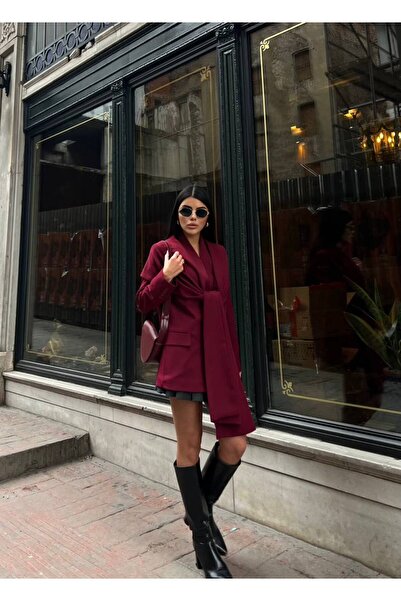 Bella Breeze Women's Shawl Collar Tie-Up Jacket Dress