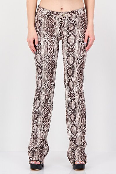 Guess Women Regular Fit Snakeskin Sexy Boot Pants, Multicolor