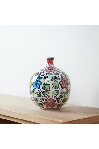 Generic Ceramic Wall Plant Holder with Red Decorations