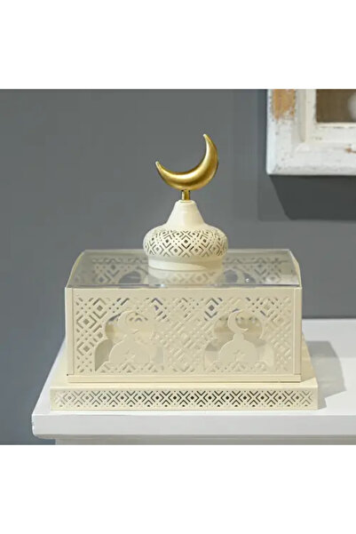 Generic Luxury Ramadan Serving Plate with Crescent Lighting and Elegant Islam...