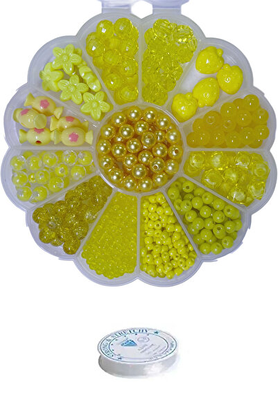 By MO Accessories Σετ κατασκευής κοσμημάτων για παιδιά με κίτρινες χάντρες σε...