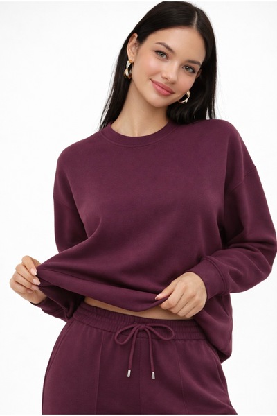 SHEBARA Mürdüm Modal Relaxed Soft Sweat Suit