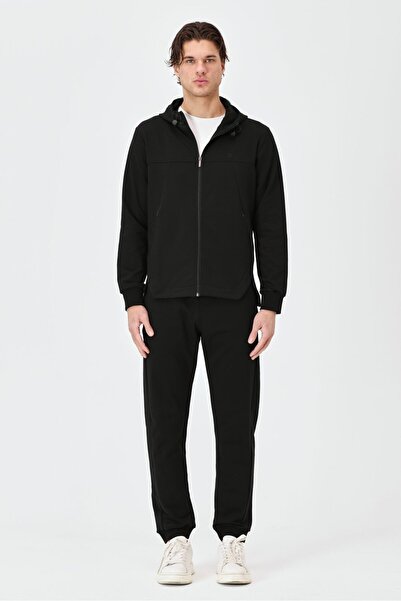 Shooter Sportswear Men's Zippered Tracksuit Set with Hooded Hidden Pocket Det...