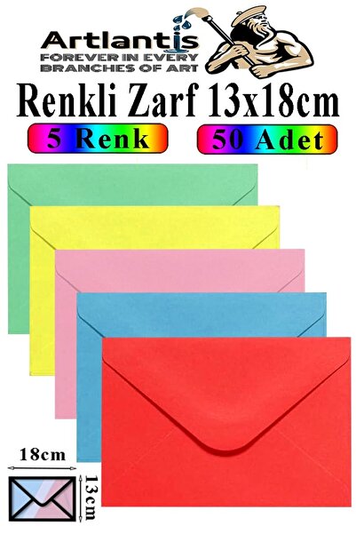 Artlantis Šarena koverta 13x18 cm 50 komada 5 boja koverta za pisma koverta z...