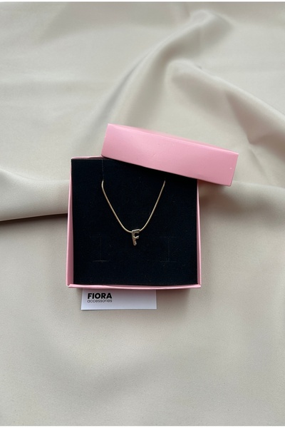 FIORA AKSESUAR قلادة ثلاثية الأبعاد على شكل بالون من الفولاذ باللون الذهبي مع...