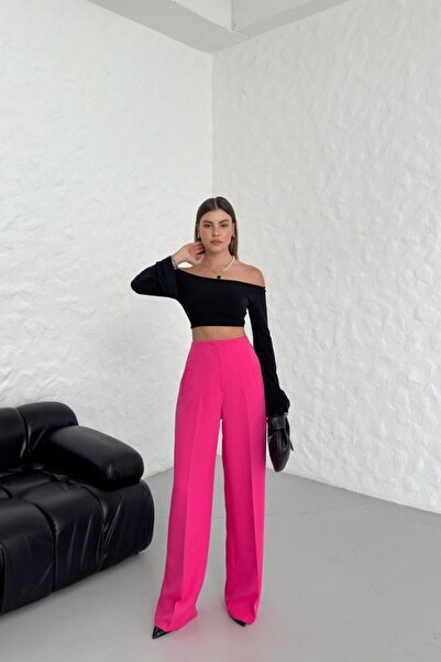 Lunelis Pantaloni Palazzo cu talie înaltă