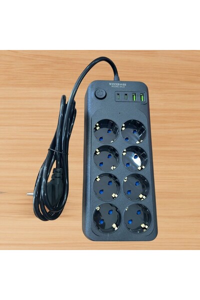 Leyaton BUFFER ®   كابل تمديد حراري مقاوم للتيار - 8 منافذ، 2 منفذ USB و2 منف...