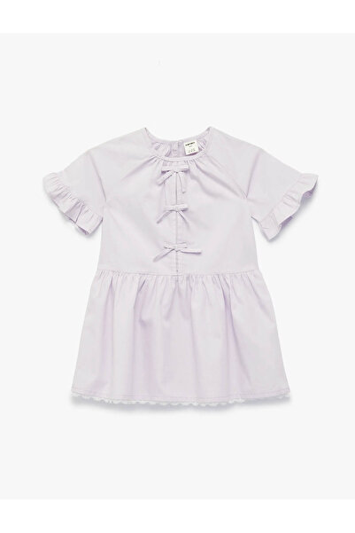 Koton Fiyonklu Lila Kız Bebek Elbise 6SMG80027AW