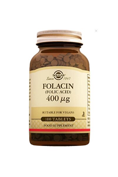 Solgar Folic Acid (Folacin) 400 Mcg 100 Tablets (Folic Acid) Skt:07-2024