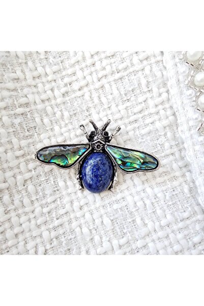 Abundo Insect Brooch with Lapis Lazuli and Abalone Mother of Pearl