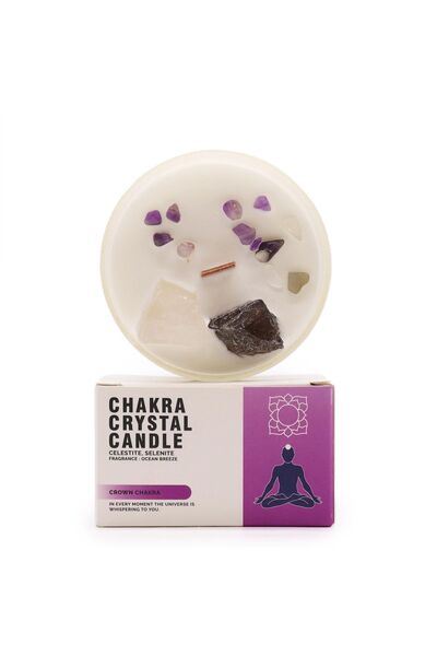 AW Gifts Lumânări Chakra cu Pietre Prețioase - Chakra Coroanei