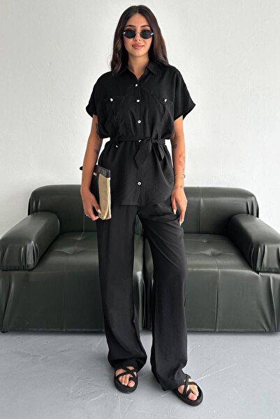 Noa&Noa Belt Detailed Short Sleeve Shirt Set – Pure