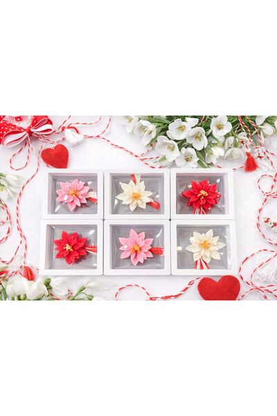 OEM Handmade flower martisors made of scented soap in a white display box, 6 ...