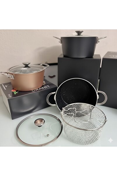 Ethab Ticaret مقلاة جرانيت مقاومة للحريق وغير لاصقة مقاس 22 سم