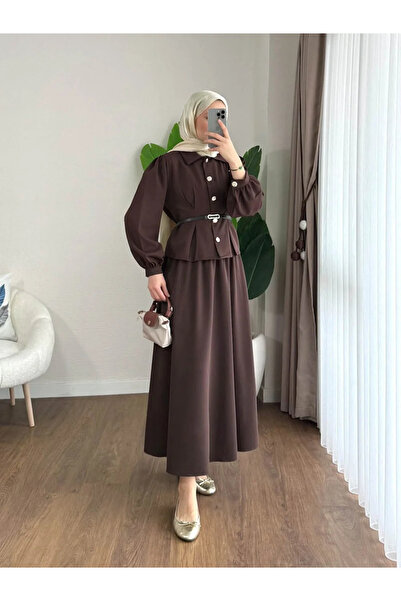 NovaCase Double Fabric Hijab Set with Bottom and Top Skirt