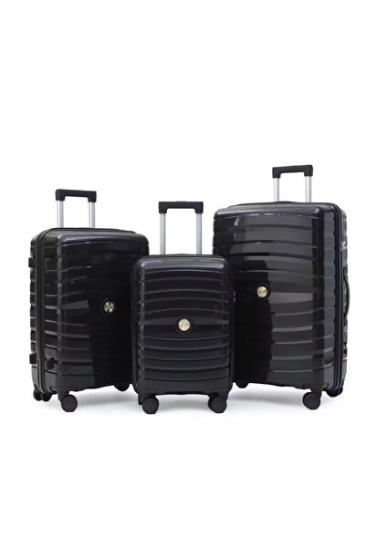 POGAGO 3 Piece PP Luggage Set | Carry On Suitcase, Medium & Large Trolley Bags