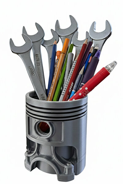OEM Piston Tasarımlı Kalemlik & Masaüstü Organizer – Kalem, Maket Bıçağı ve T...