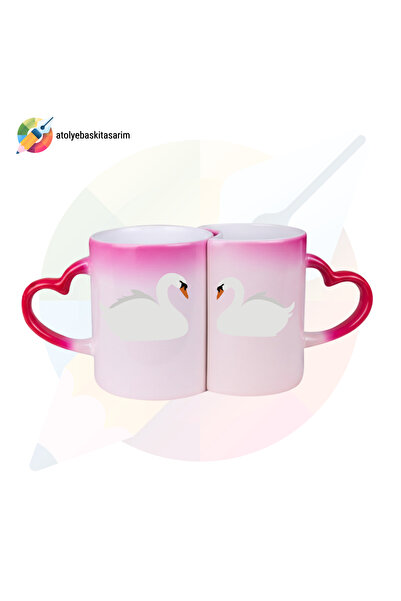 CERCİBAZAAR Magic Mug for Couples - Heat Changing Romantic Design, Special fo...