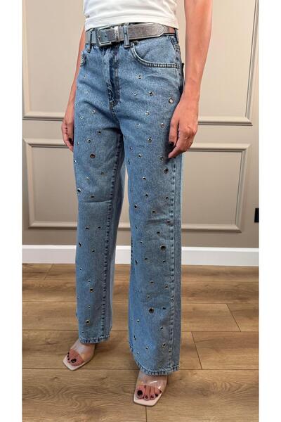 Duya Butik MAVİ KUŞ GÖZLÜ JEAN