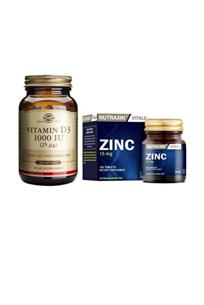 Solgar Vitamin D3 1000 Iu 100 Capsules + Zinc Supplement 15 Mg for Skin, Hair...