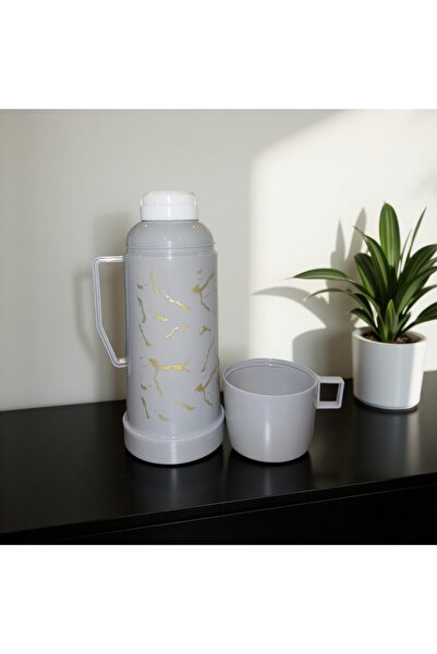 OEM Thermos with handle and lid-cup, 0.6 L, thermal insulation, elegant gray ...