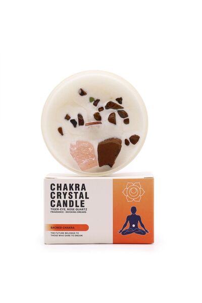 AW Gifts Lumânări Chakra cu Pietre Prețioase - Chakra Sacră