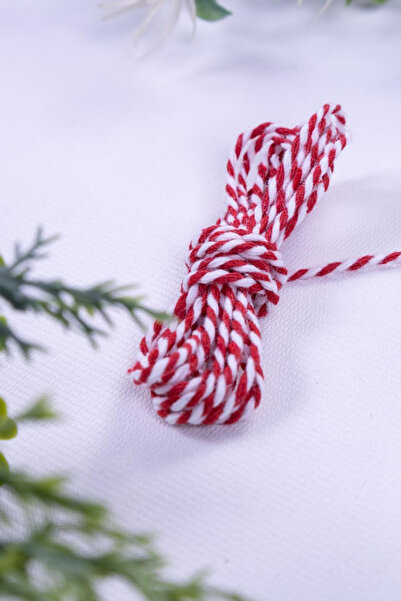Miomundobaby خيط مارتينيشكا، خيط لتغليف هدايا الحظ، خيط أحمر وأبيض بطول 5 أمتار