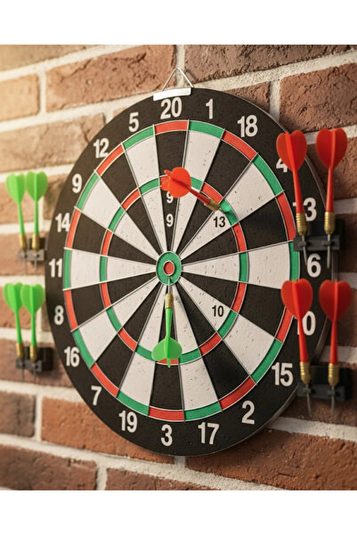 lowell home 12 Inch Dart Board 4 Pieces Metal Tip Darts Arrow Easy to Assemble