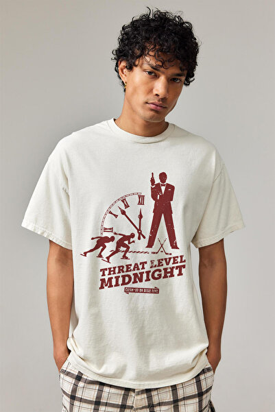 Tee&more. Tricou Premium Unisex Oversize cu imprimeu The Office Threat Level ...