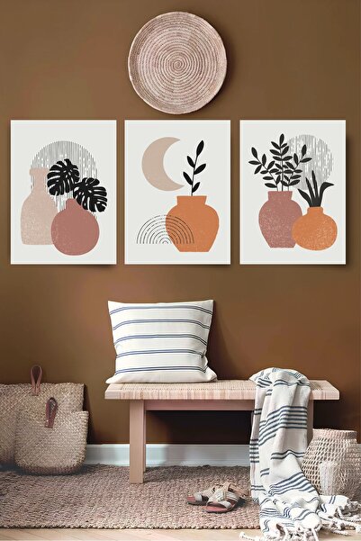 Sennight Bohem 3'lü Kanvas Tablo Seti 3