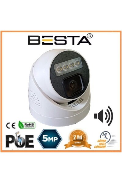 NW NessiWorld 5 Mp Ip Poe Warm Led Dome Security Camera with Built-In Microph...