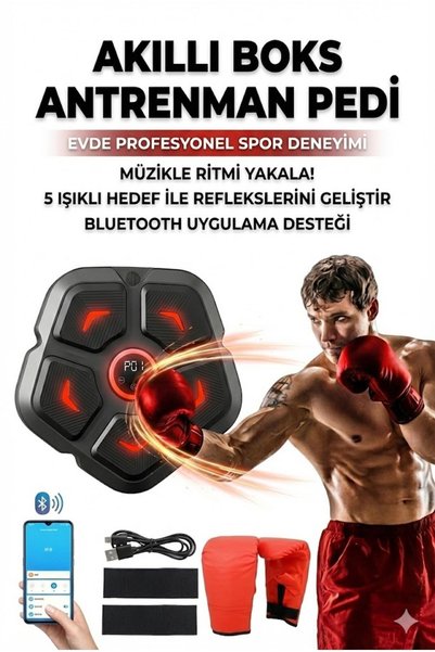 NW NessiWorld Akıllı Duvar Boks Hedefi: Bluetooth Müzikli, Işıklı Refleks ve Stres Atma