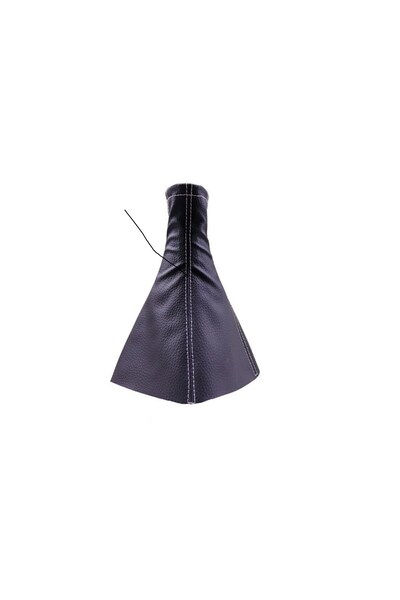 Hobibahçem Gear Gaiter Compatible with All Vehicles Black Leather Gray Stitching