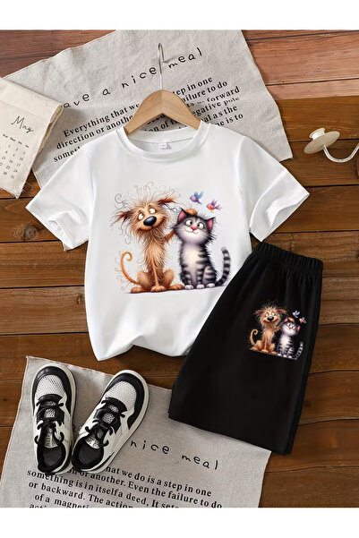 Cevval Σετ παιδικό μπλουζάκι και σορτς τσέπης