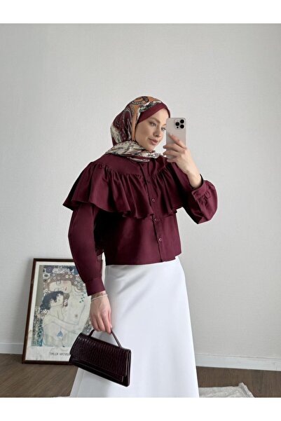 NovaCase Women's Skirt Top with Cape Detail, Hijab Short Shirt