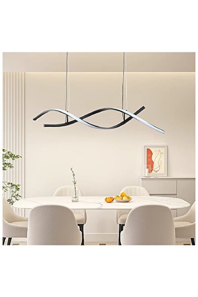 Hummer Modern black pendant chandelier with three light settings: yellow, whi...