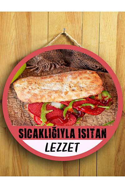 Mayeka Zidni znak za vrata sa hlebom od kobasica, drvena vješalica za kafiće,...